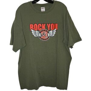 REO Speedwagon 2004 Tour Rock You Graphic T-Shirt 2X Anvil Pre-Shrunk Cotton VTG